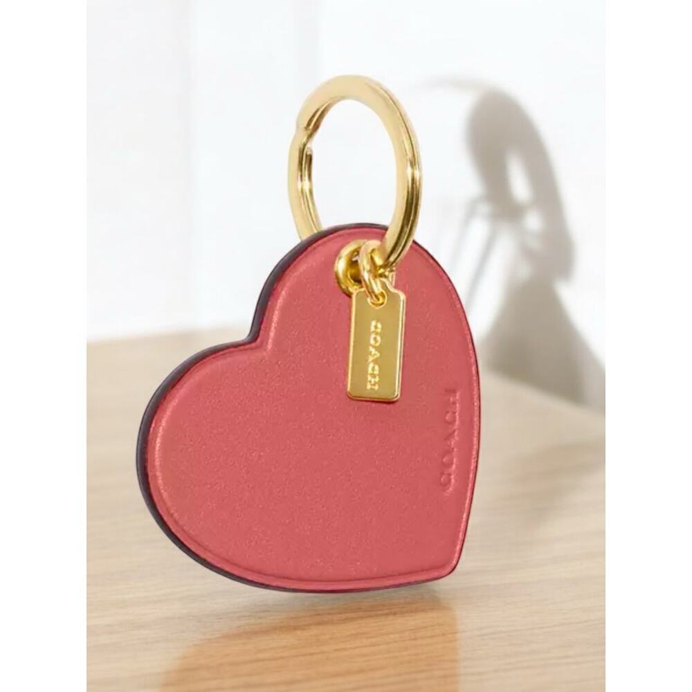 NWT Coach CF155 Heart Leather Bag Charm